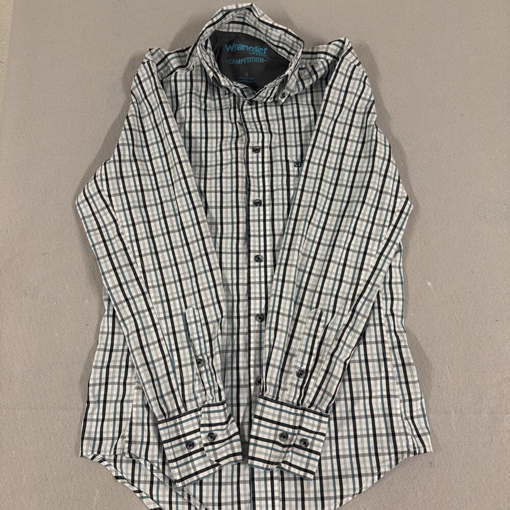 Vtg Wrangler 20X Shirt  Button Down Long Sleeve Small Blue Striped Western Rodeo